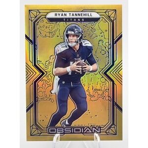 2022 Ryan Tannehill Obsidian Electric Etch Gold Flood /10 #100‎ Tennessee Titans